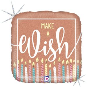 Balão Metalizado Grabo® 18"  Square Rose Gold Wish Glitter Holog.