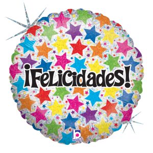 Balão Metalizado Grabo® 18" Felicadades Estrellas