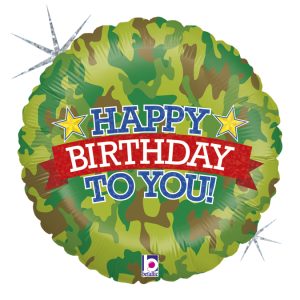 Balão Metalizado Grabo® 18" Round Camo Birthday