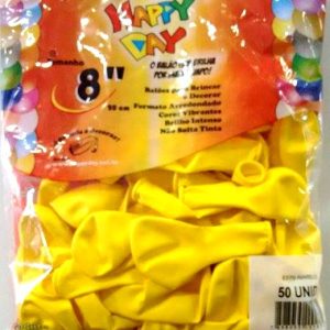 BALÃO 8'' AMARELO HAPPY DAY