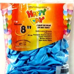 BALÃO 8" AZUL CLARO HAPPY DAY